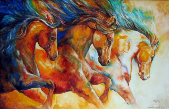 horse colorful painting marciabaldwin
