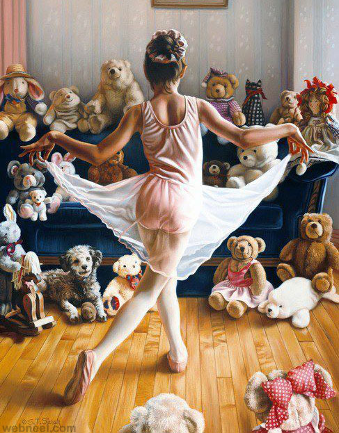 painting girl dance doll by tom sierak