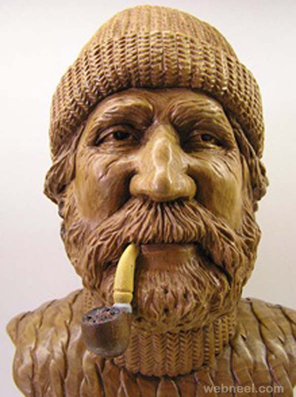 wood carving face sculpture
