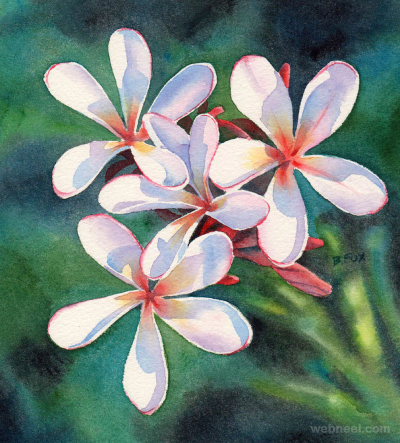 watercolor painting flower