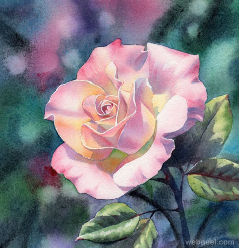 watercolor painting flower by barbara