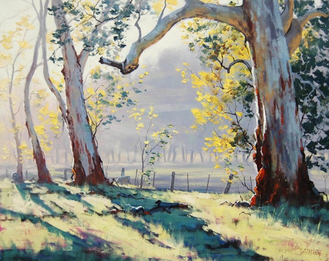 australian gum trees painting by artsaus