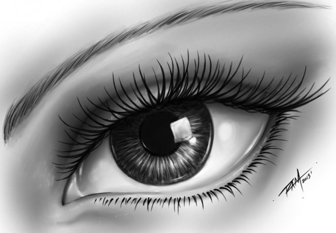 realistic eye drawing by ram