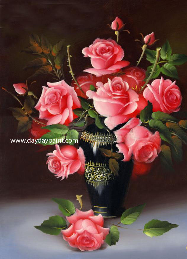 red roses flower painting