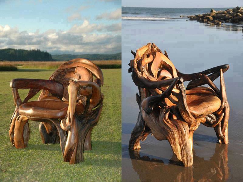 wood sculpture chair