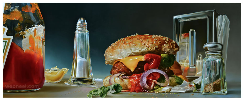 foodscape realistic oil paintings by tjalf sparnaay