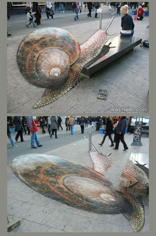 snail 3d street art