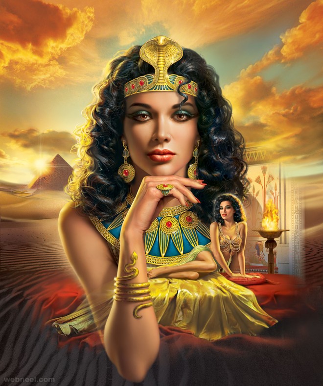 cleopatra digital art painting by mark fredrickson