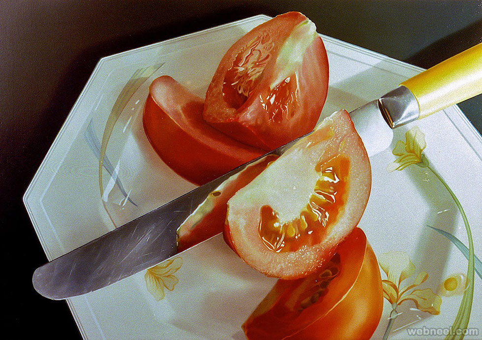 tomato realistic oil paintings by tjalf sparnaay