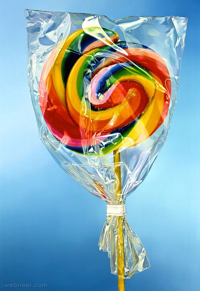 candy lolly realistic oil paintings by tjalf sparnaay
