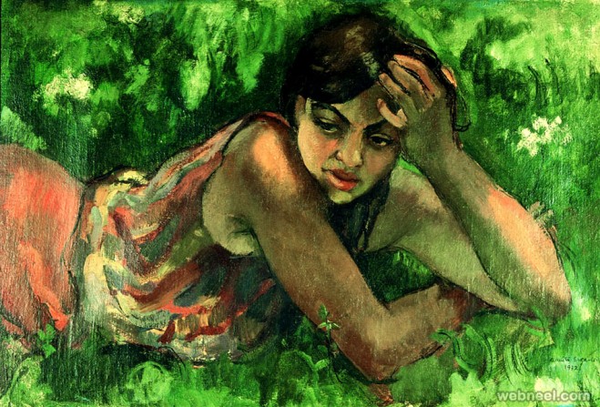 gypsy girl painting by amrita shergil