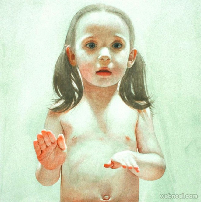 girl watercolor painting by ali cavanaugh