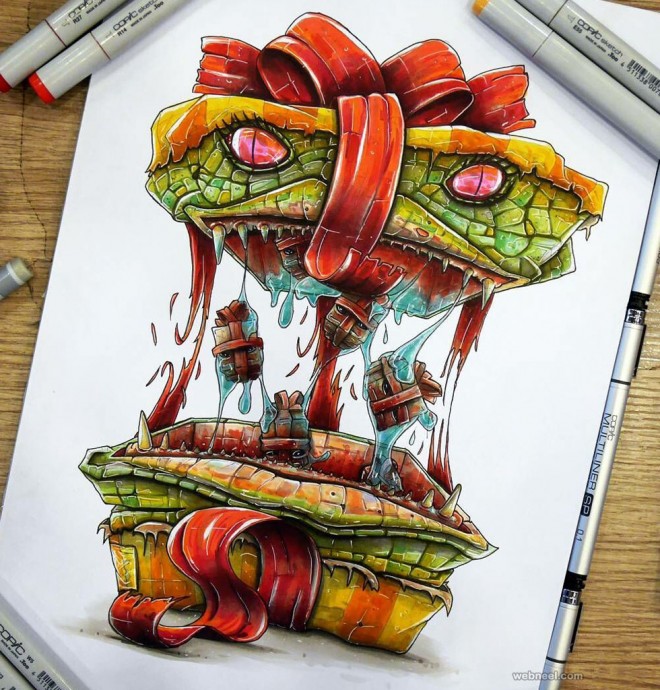 monster creative drawings by tino valentin hopic