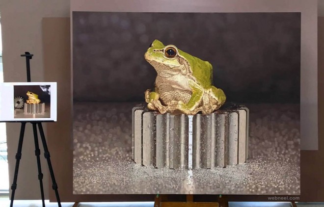frog hyper realistic painting by youngsungkim