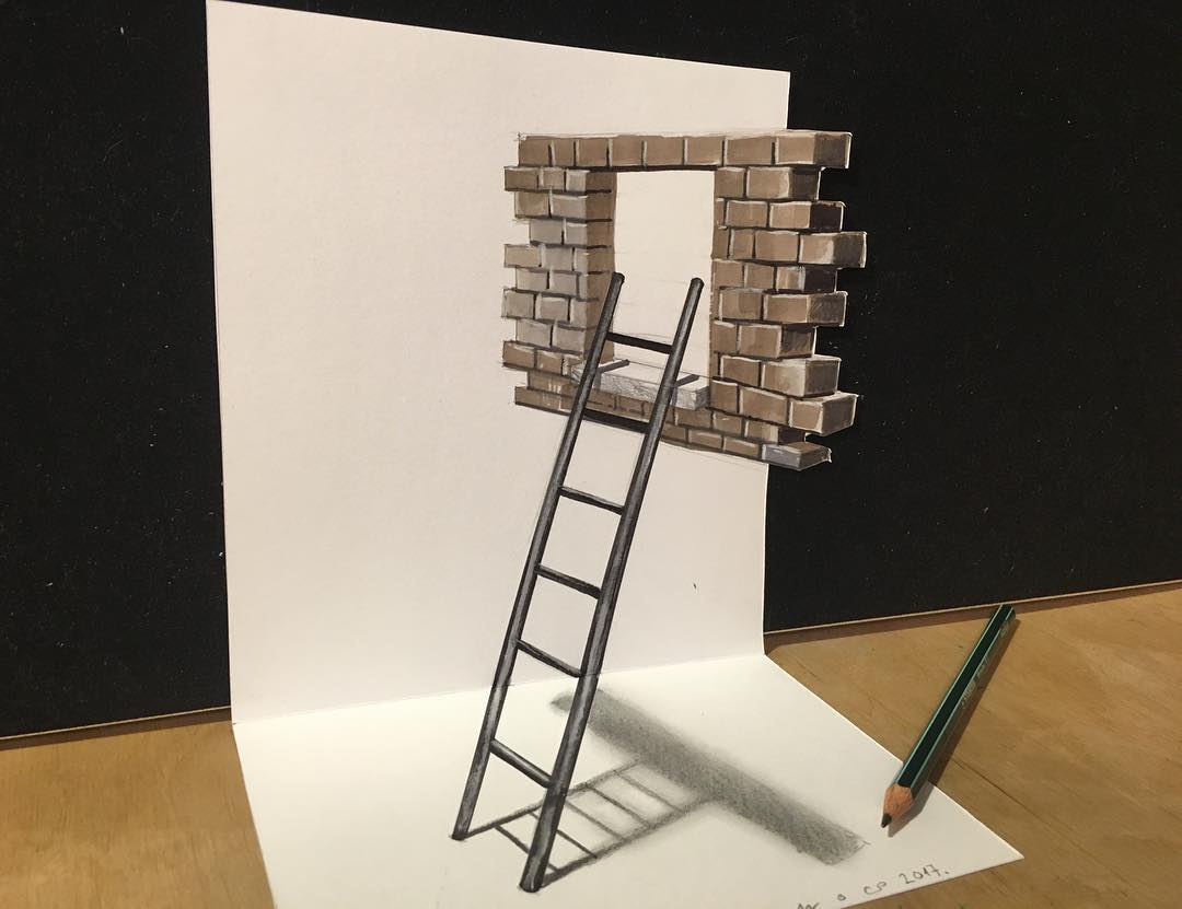 ladder 3d drawing by sandor vamos
