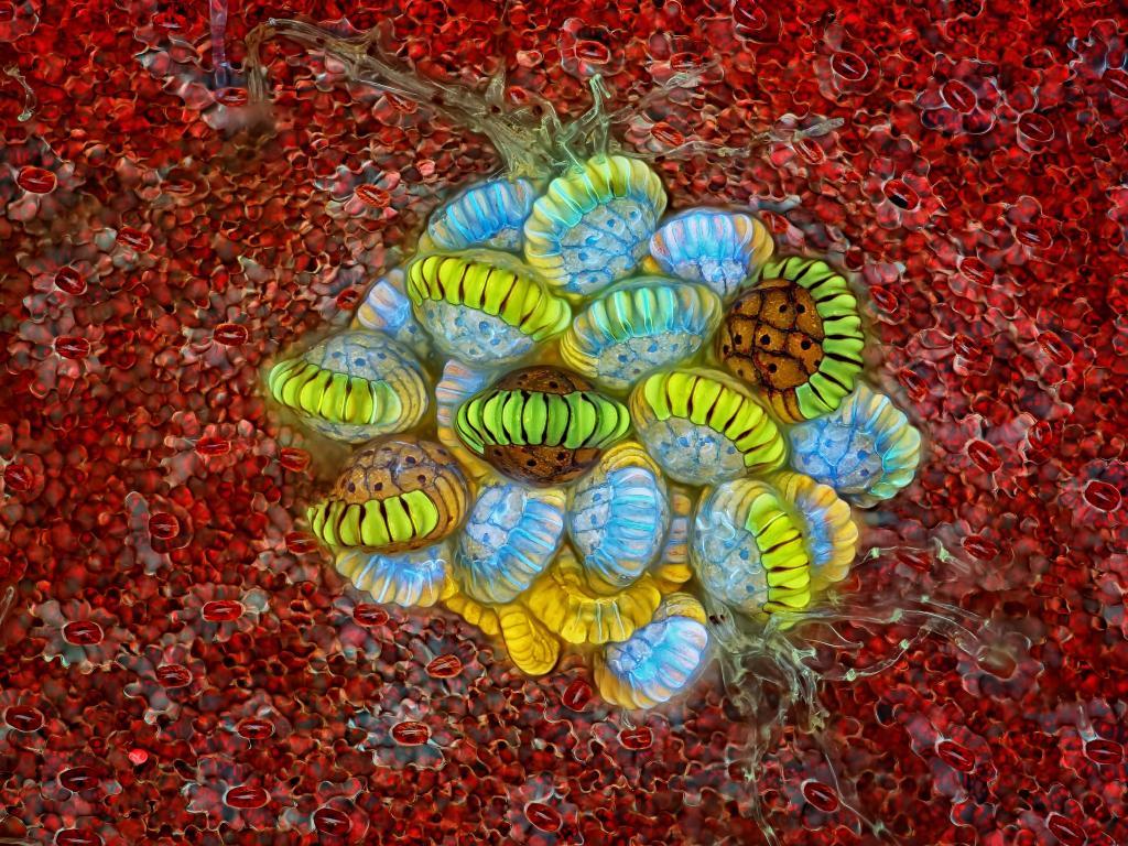 macro photography fern spores