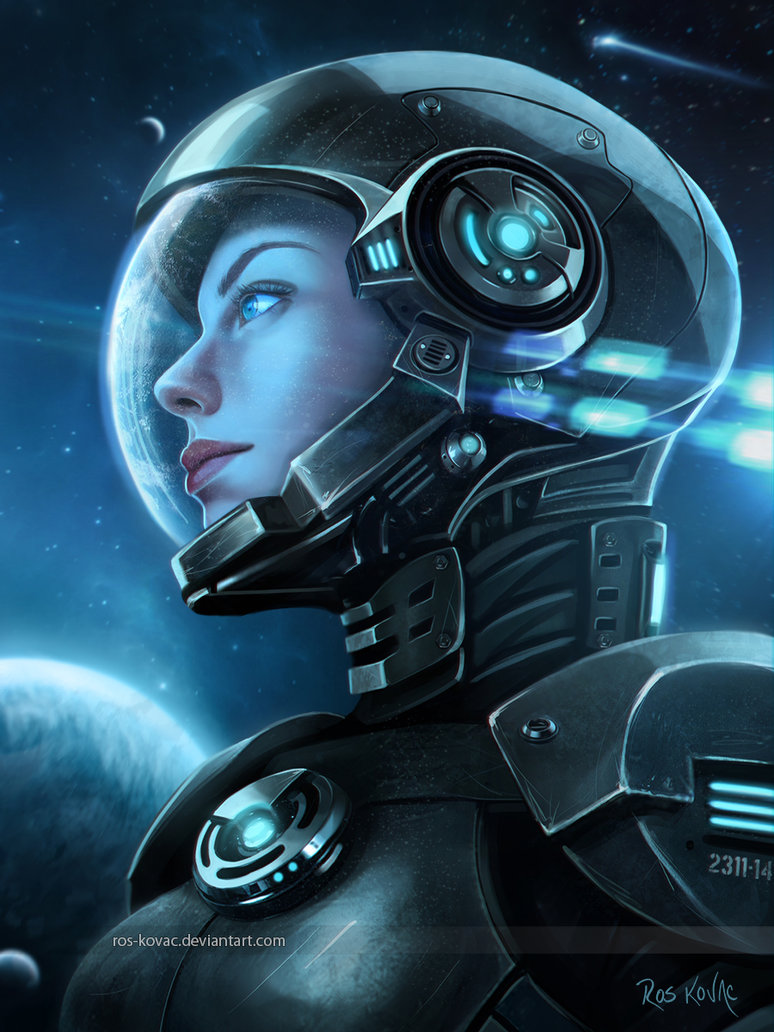 digital painting astronaut by ros morales
