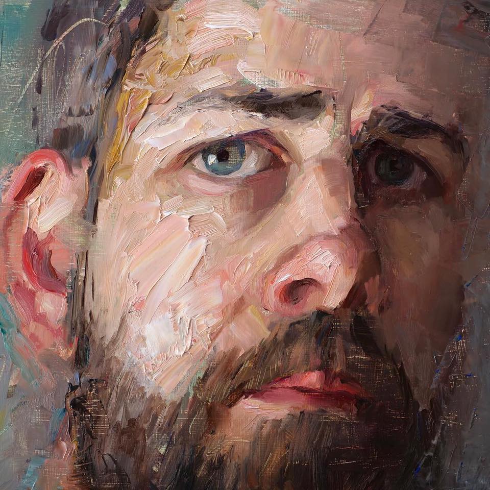 oil painting facebeard by matt talbert