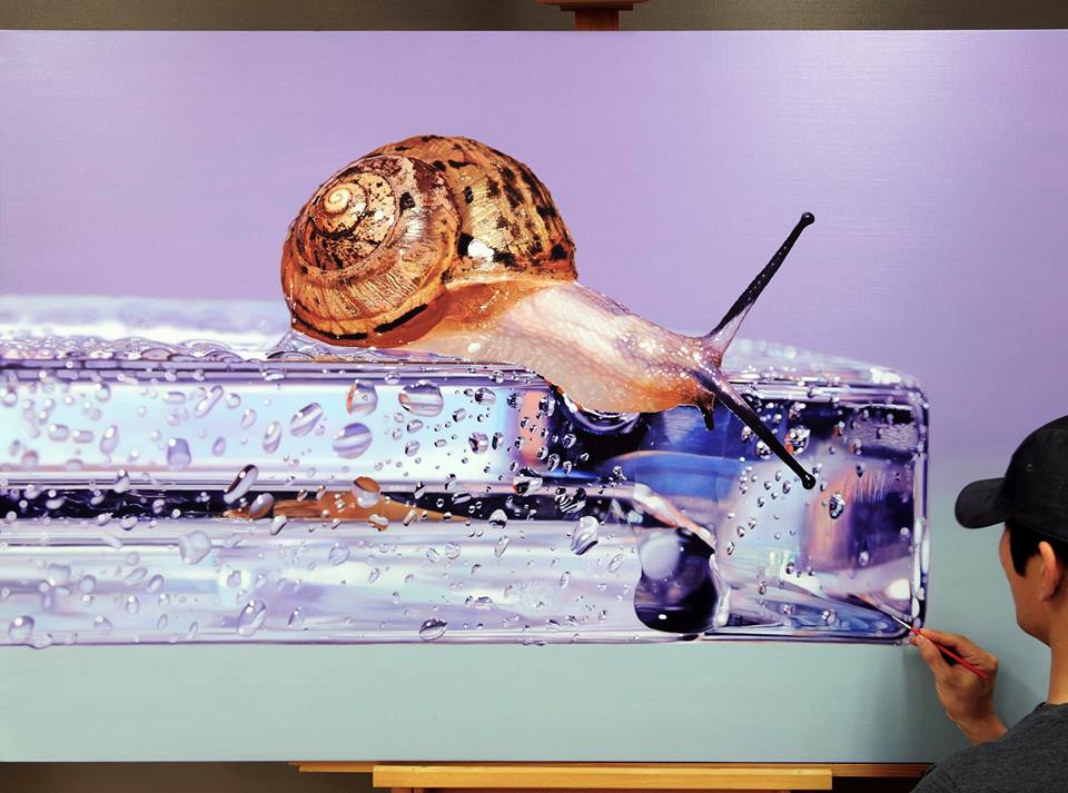 hyper realistic paintings snail