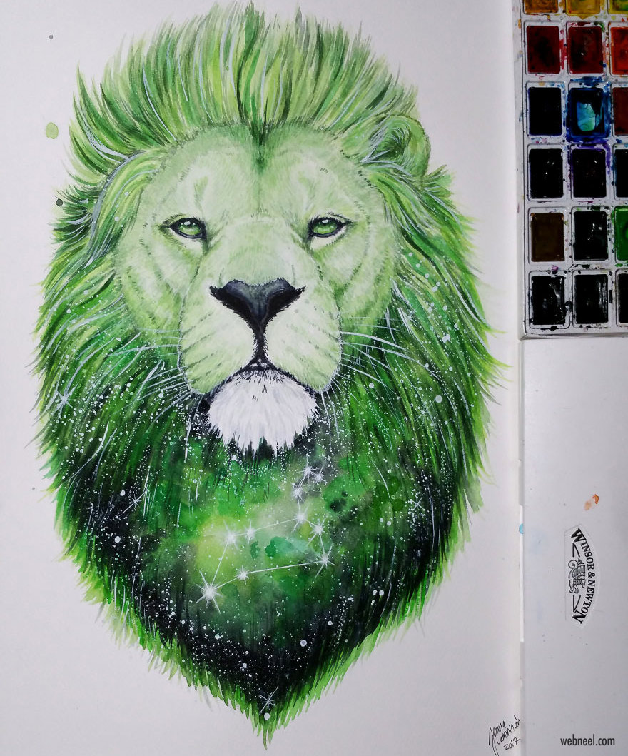 lion painting by jonna hyttinen
