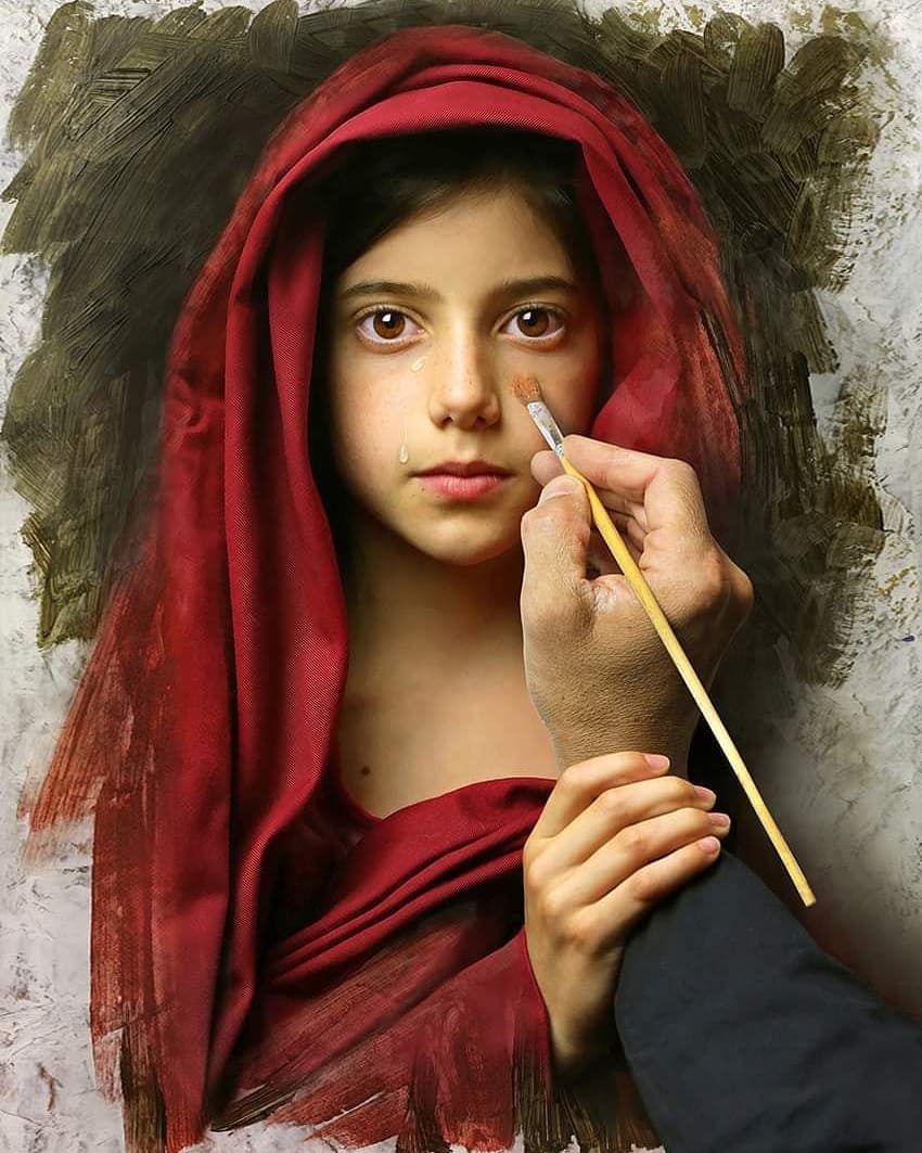 hyper realistic surreal painting artwork crying girl by alexander sviridov