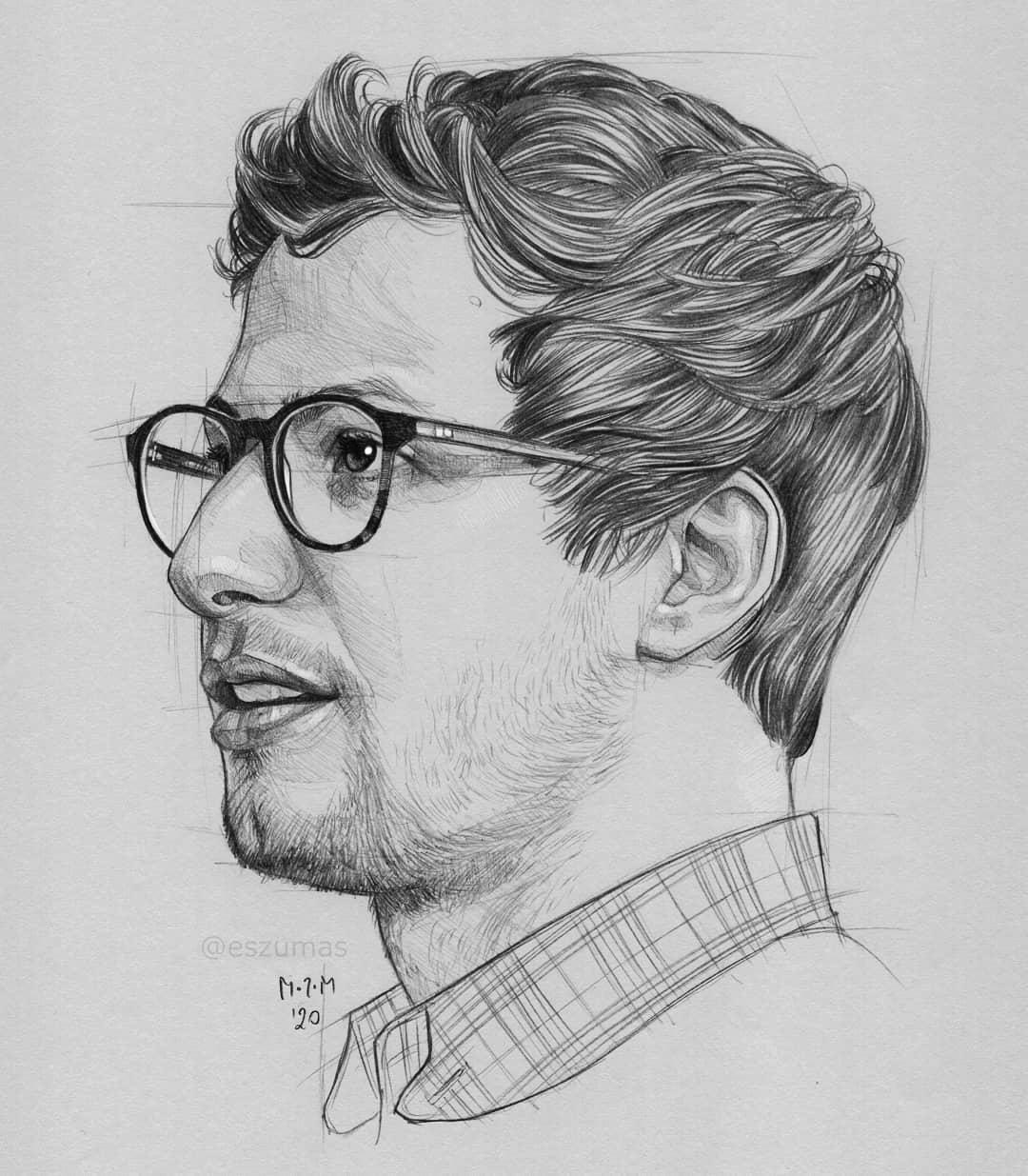 portrait pencil drawing andy by eszumas