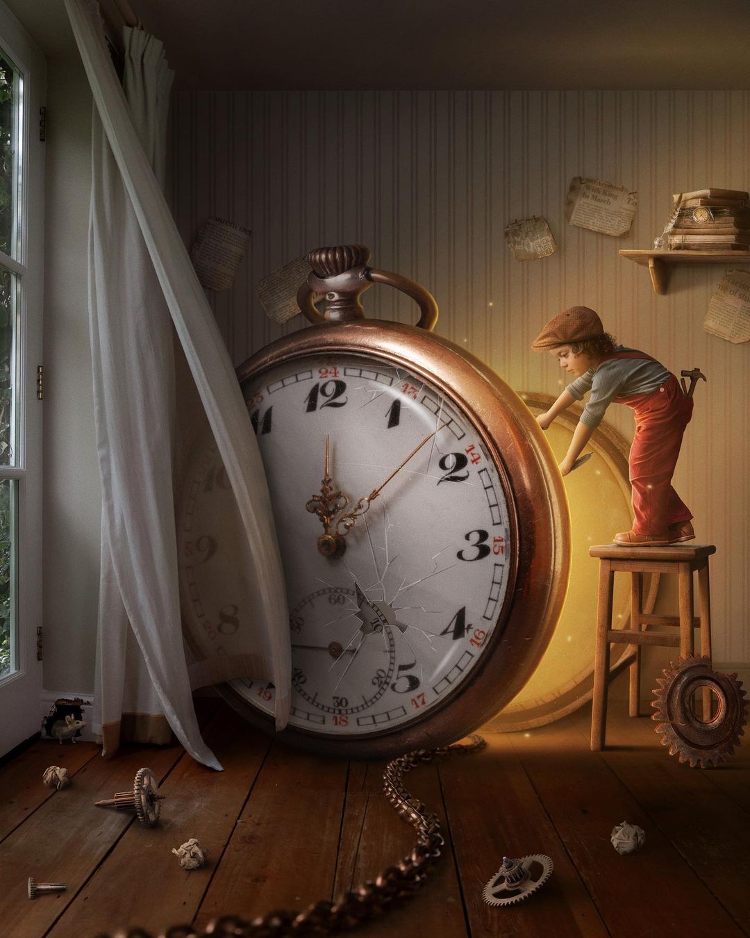 surreal photomanipulation stop clock by vanessa rivera