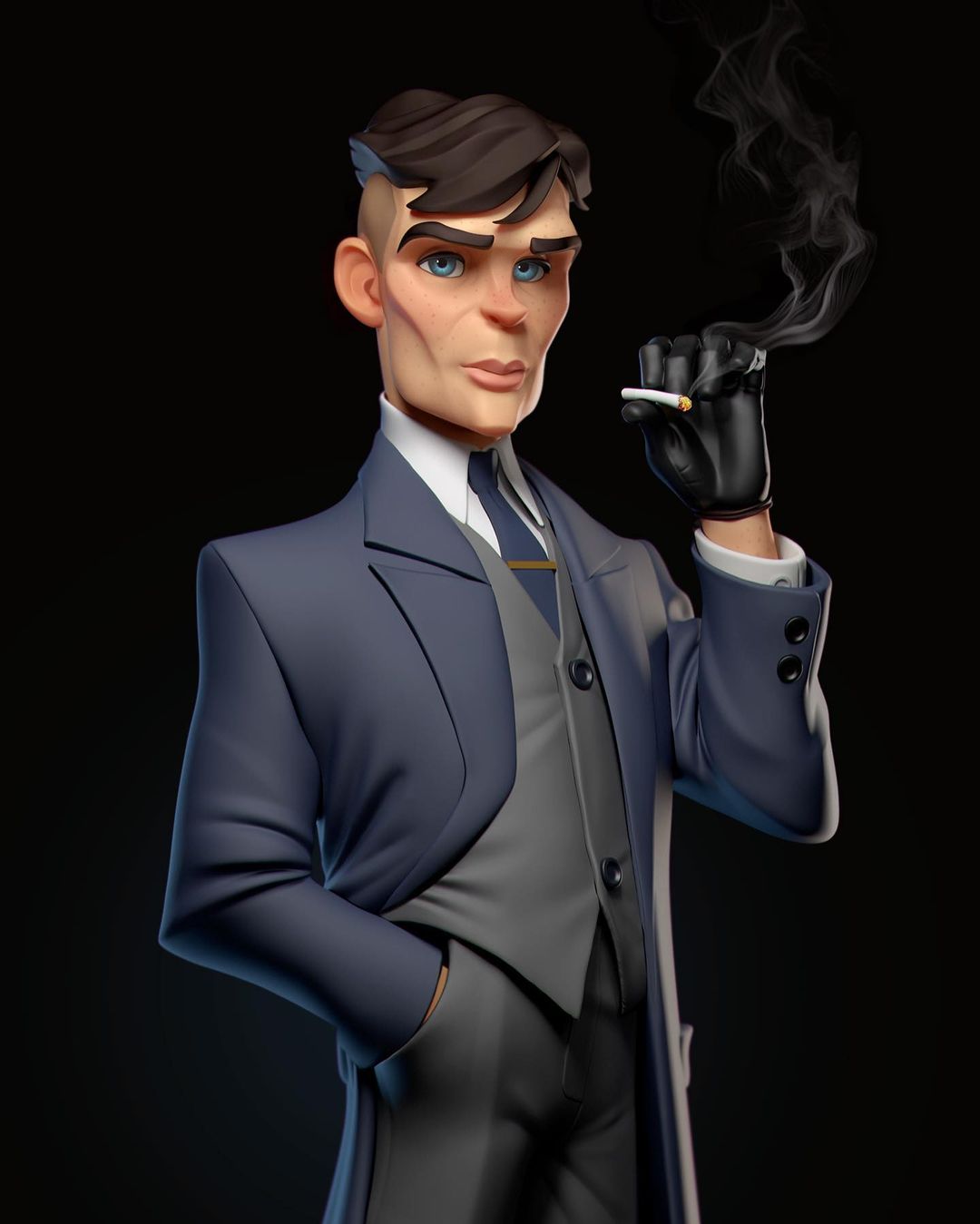 funny 3d model character tommy shelby by gabriel soares