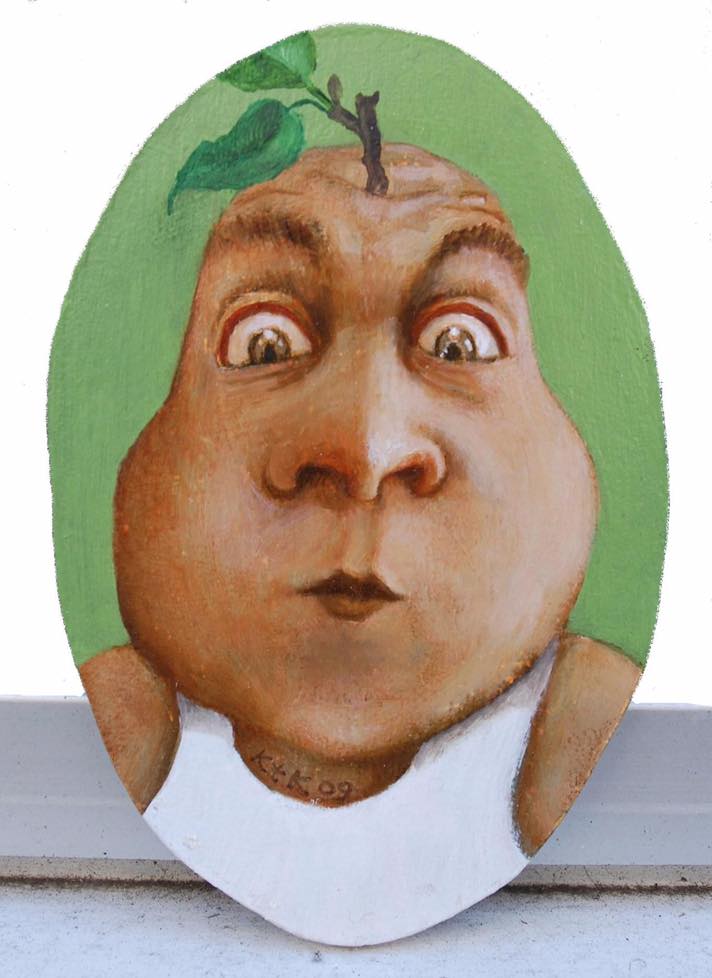 funny oil painting potato head