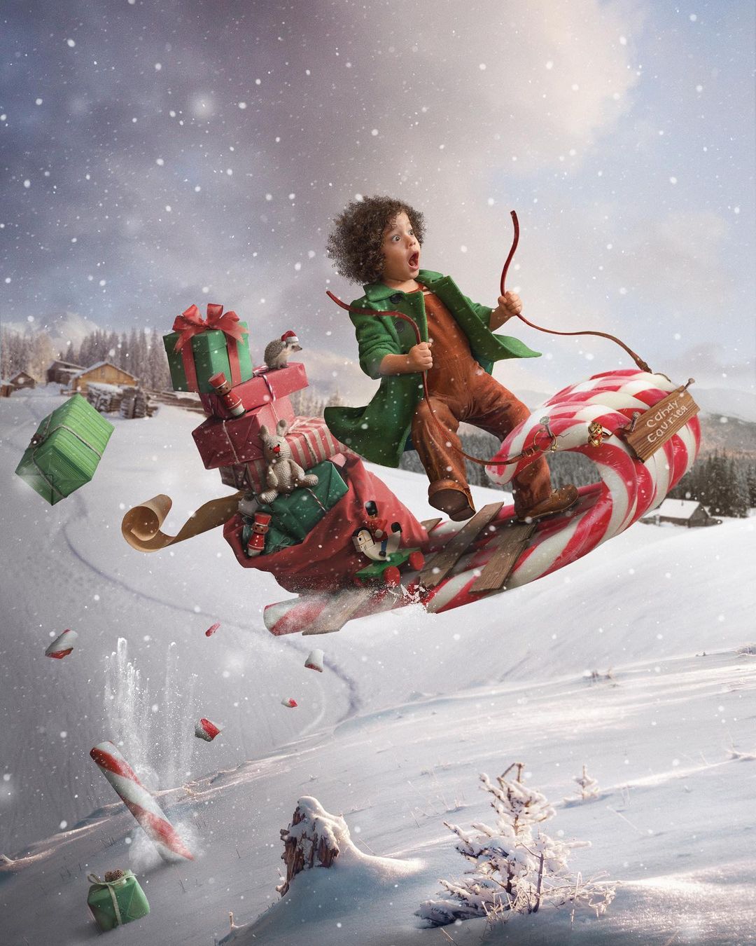 surreal photomanipulation christmas ride by vanessa rivera