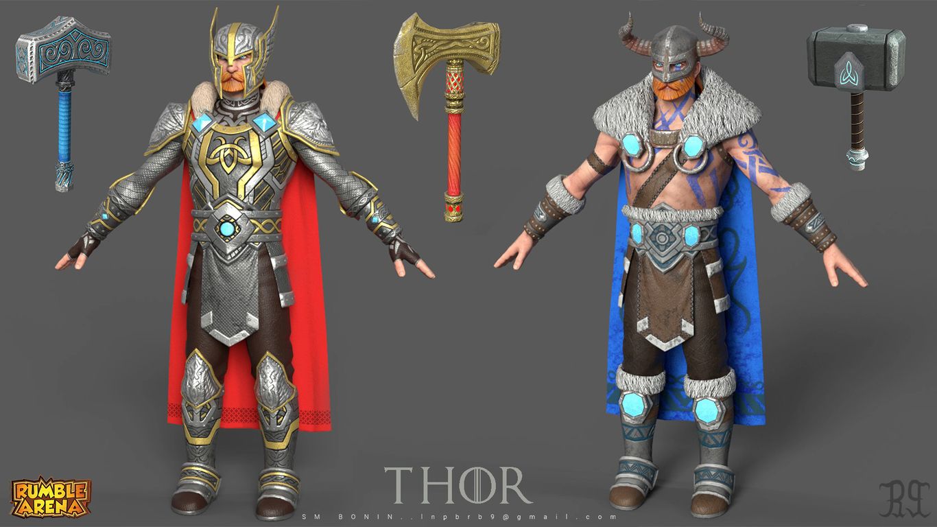 3d model thor game character by sm bonin