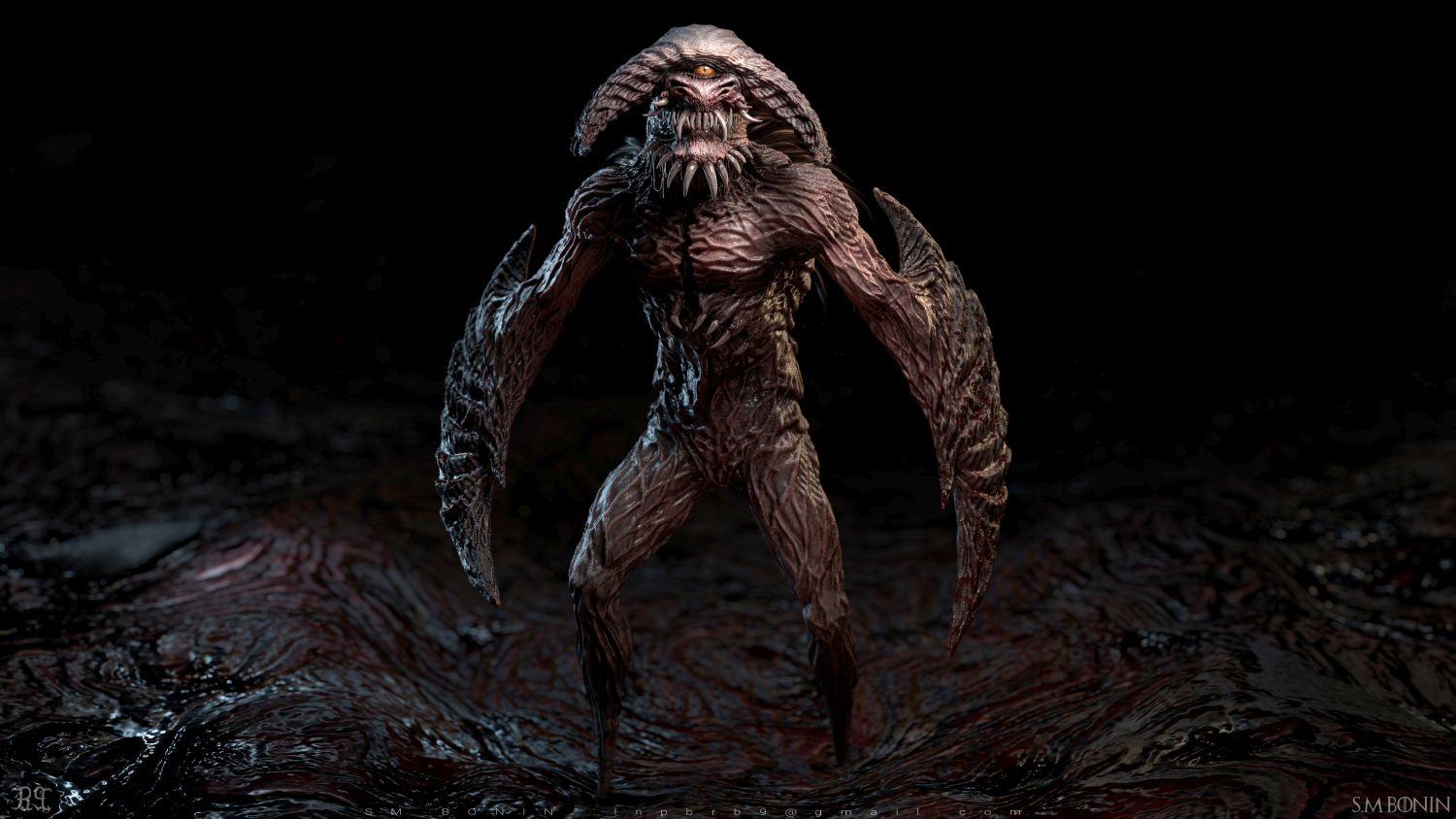 3d model demon wrath game character by sm bonin