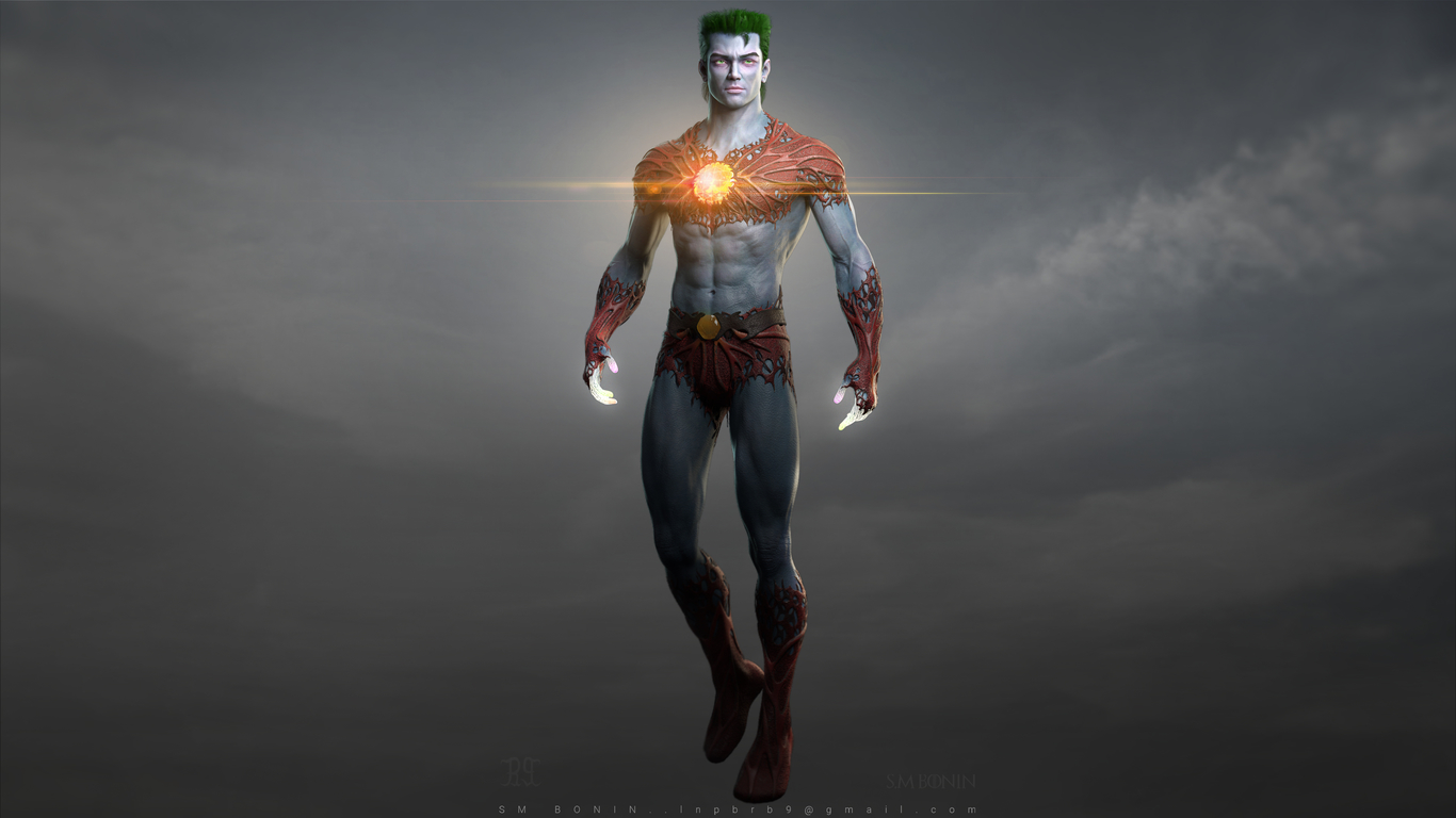 3d model captain planet game character