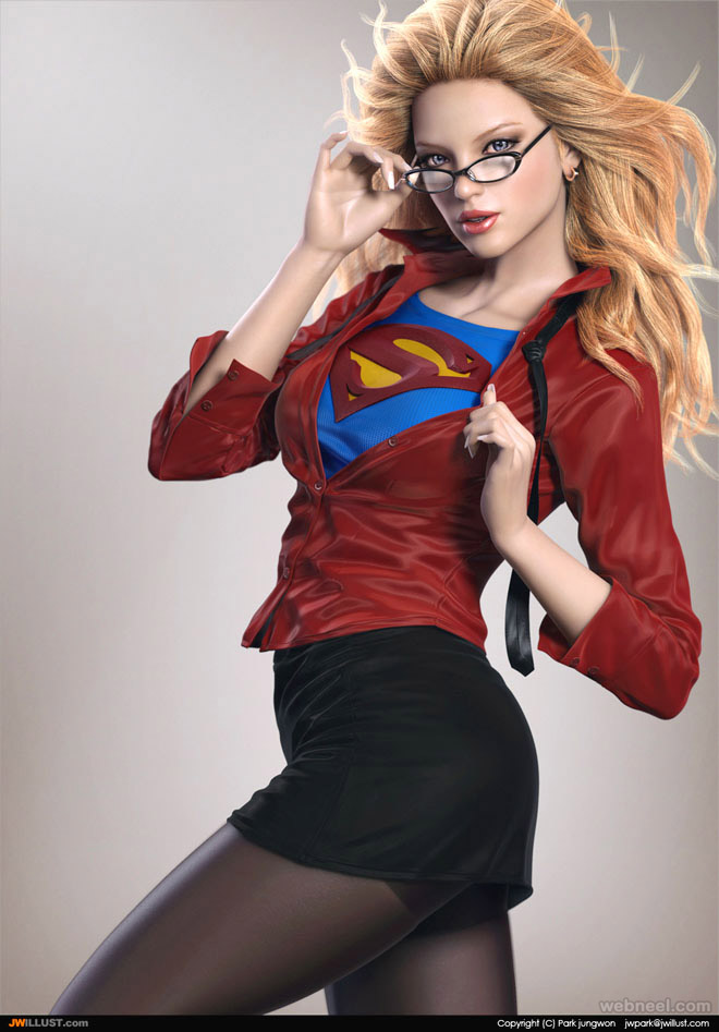 super girl 3d artwork by jungwon park