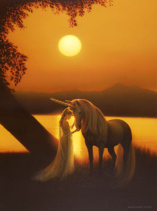 sunset fantasy artwork