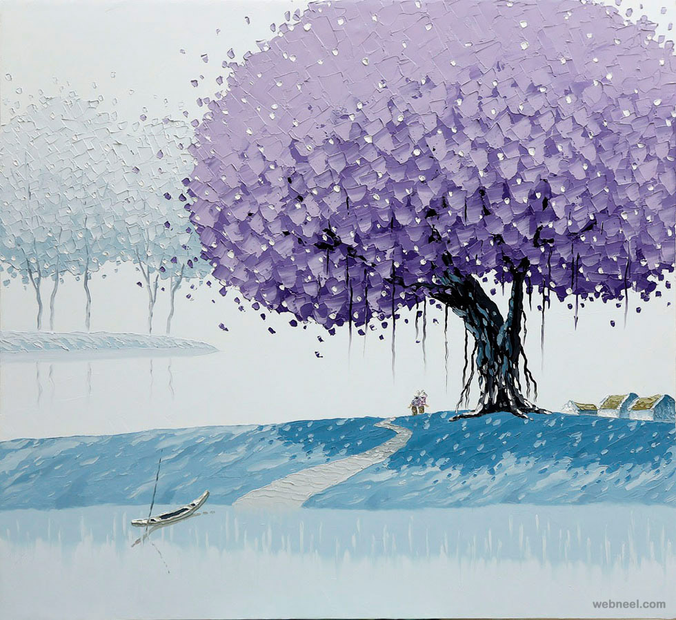 winter painting by phan thu trang