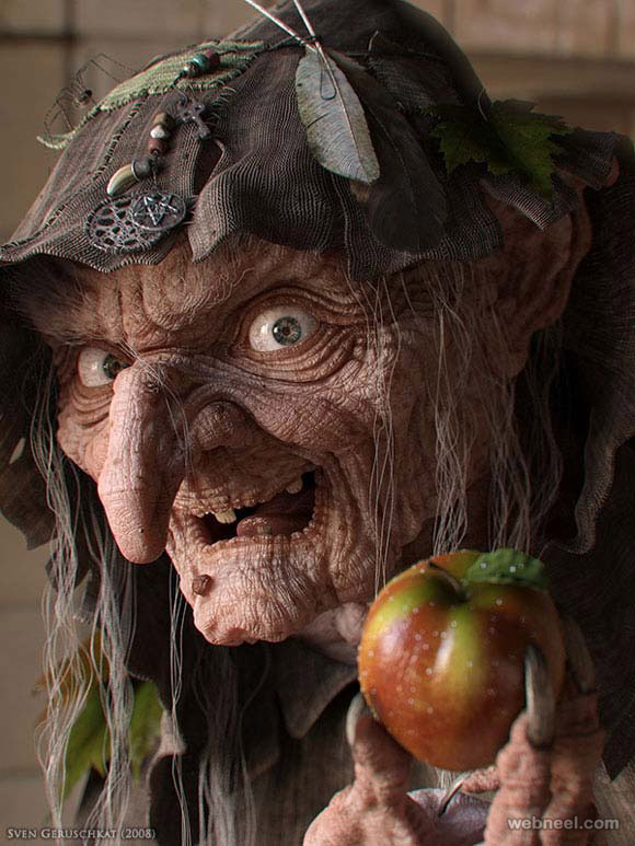 evil witch 3d monster character