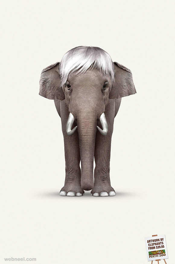 artworks by elephants ad