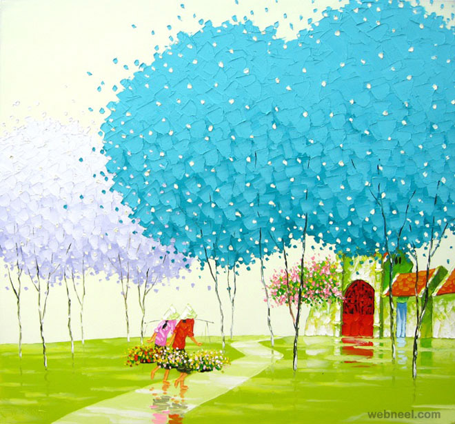 winter painting by phan thu trang