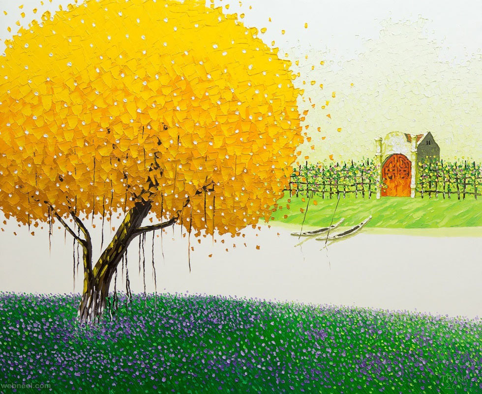 autumn painting by phan thu trang