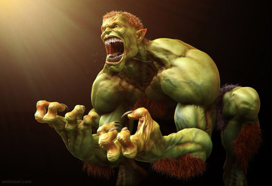 hulk 3d monster character