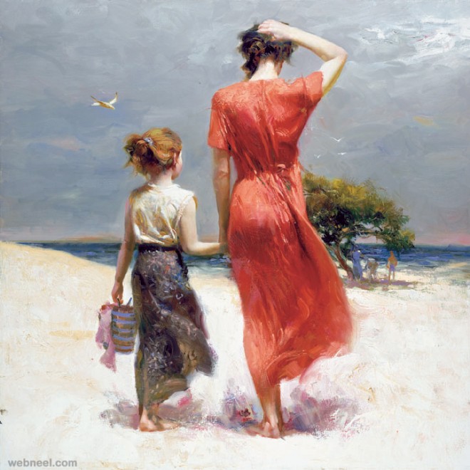 afternoon stroll painting by pino daeni
