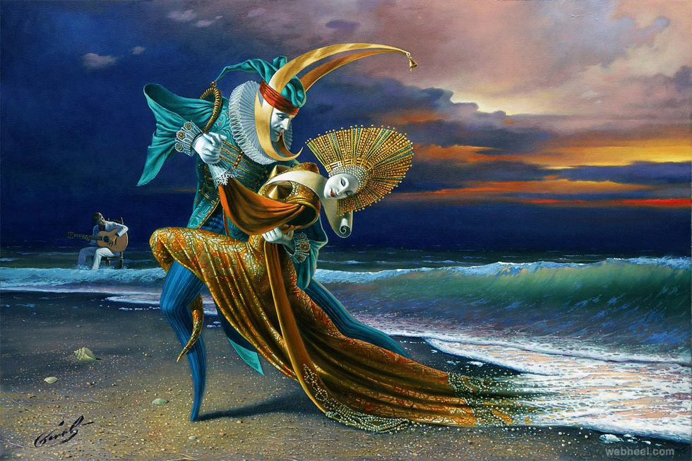 sunset tango by michael cheval