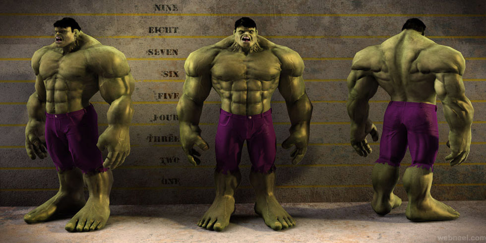 hulk 3d monster character