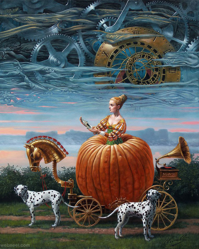 queen surreal painting by michael cheval