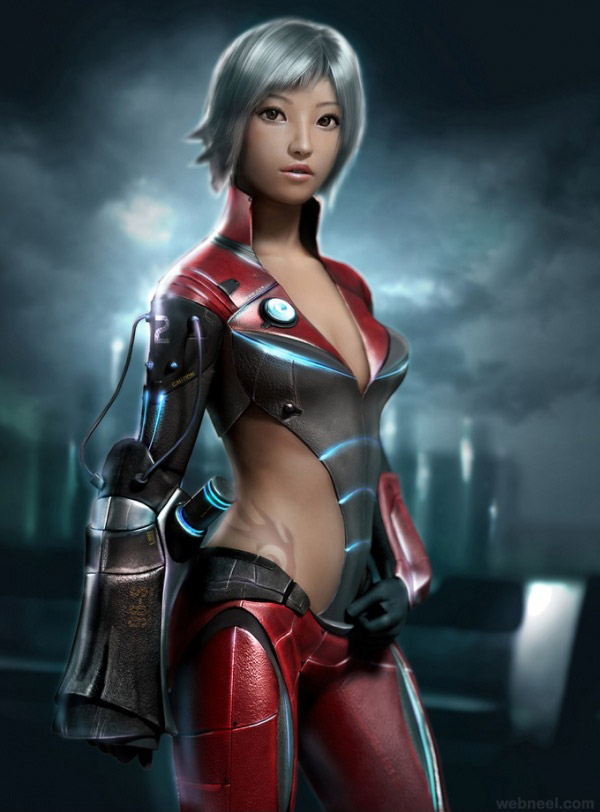 red rider 3d girls character design