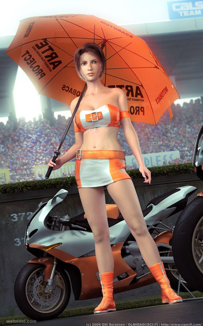track day 3d girls character design