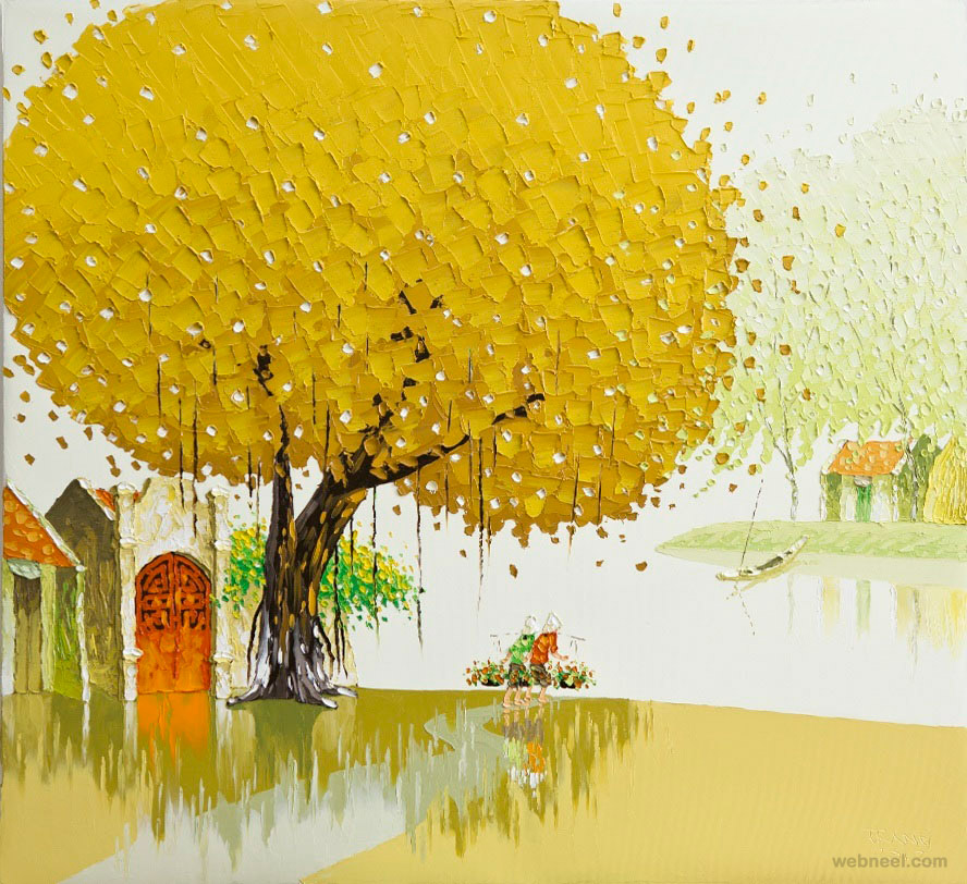 autumn painting by phan thu trang