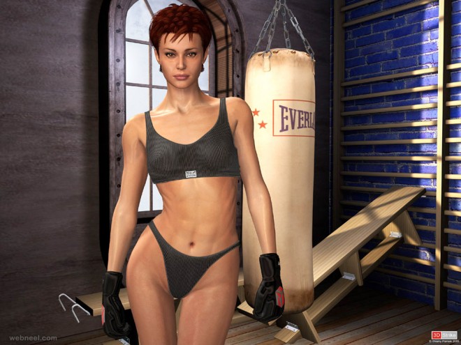 boxing club 3d girls character design