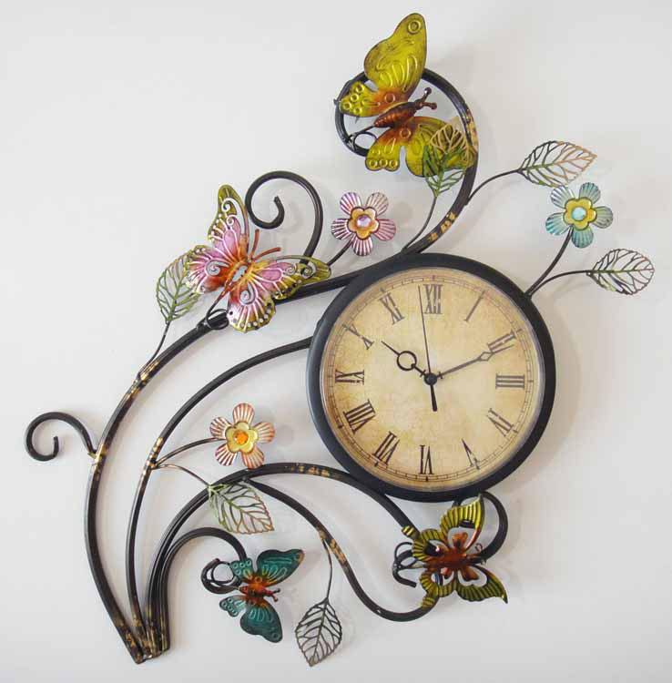 butterfly clock wall art